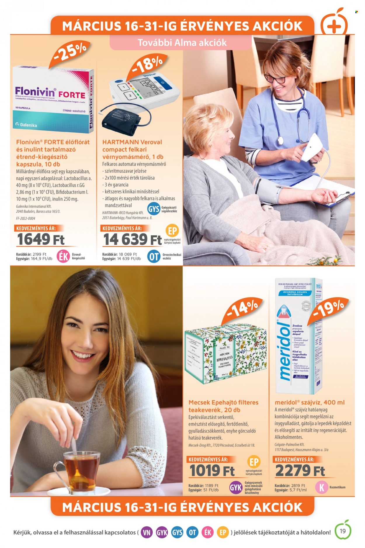 Alma Gyógyszertárak akciós újság érvényes:  - 2023.03.01 - 2023.03.31. 19. oldal