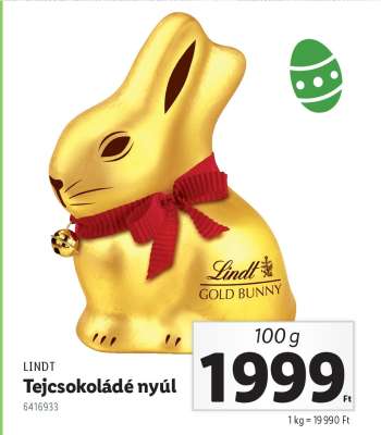 LINDT Tejcsokoládé nyúl