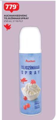 Auchan Kedvenc Tejszínhab Spray
