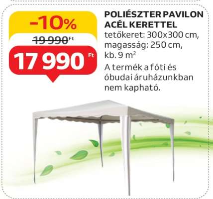 Poliészter pavilon acél kerettel