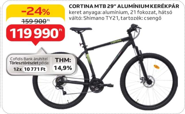 CORTINA MTB 29” ALUMÍNIUM KERÉKPÁR