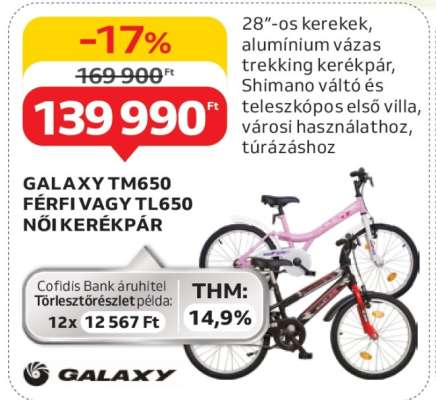 GALAXY TM650 FÉRFI VAGY TL650 NŐI KERÉKPÁR