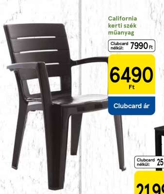 California kerti szék műanyag