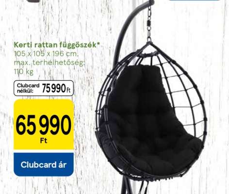 Kerti rattan függőszék