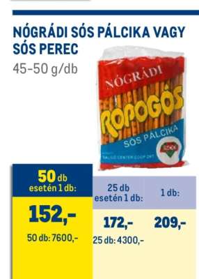 NÓGRÁDI SÓS PÁLCIKA VAGY SÓS PEREC