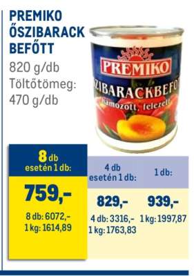PREMIKO Őszibarack Befőtt