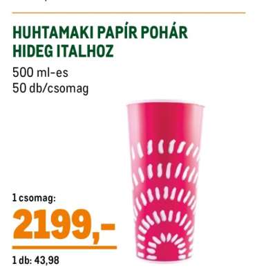 HUHTAMAKI PAPÍR POHÁR HIDEG ITALHOZ