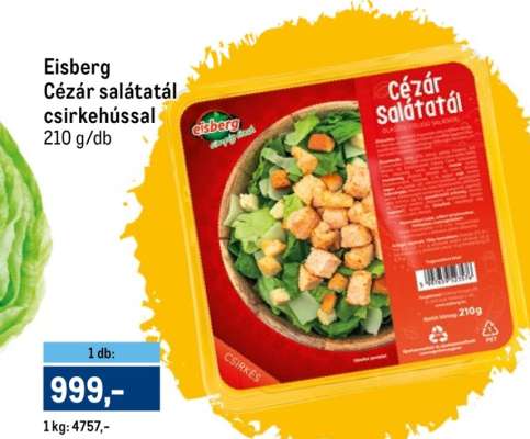 Eisberg Cézár salátatál csirkehússal
