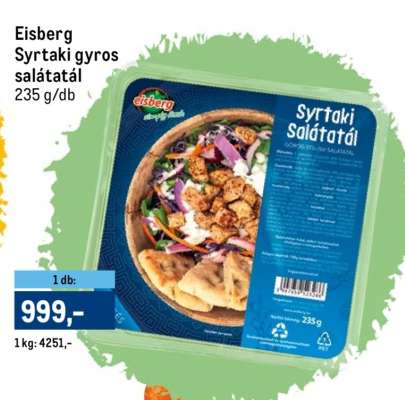 Eisberg Syrtaki gyros salátatál