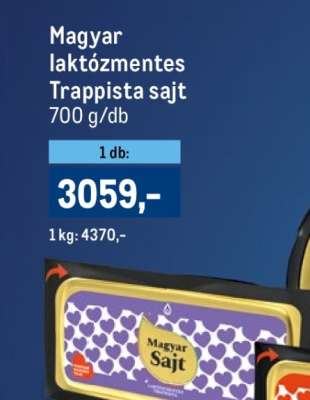 Magyar laktózmentes Trappista sajt