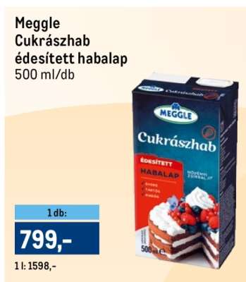 Meggle Cukrászhab édesített habalap