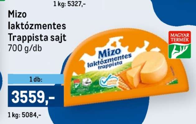 Mizo Laktózmentes Trappista Sajt