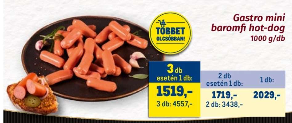 Gastro mini baromfi hot-dog