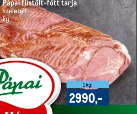 Pápai füstölt-főtt tarja