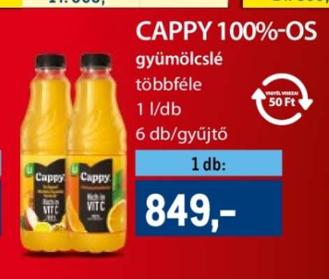 CAPPY 100%-OS gyümölcslé