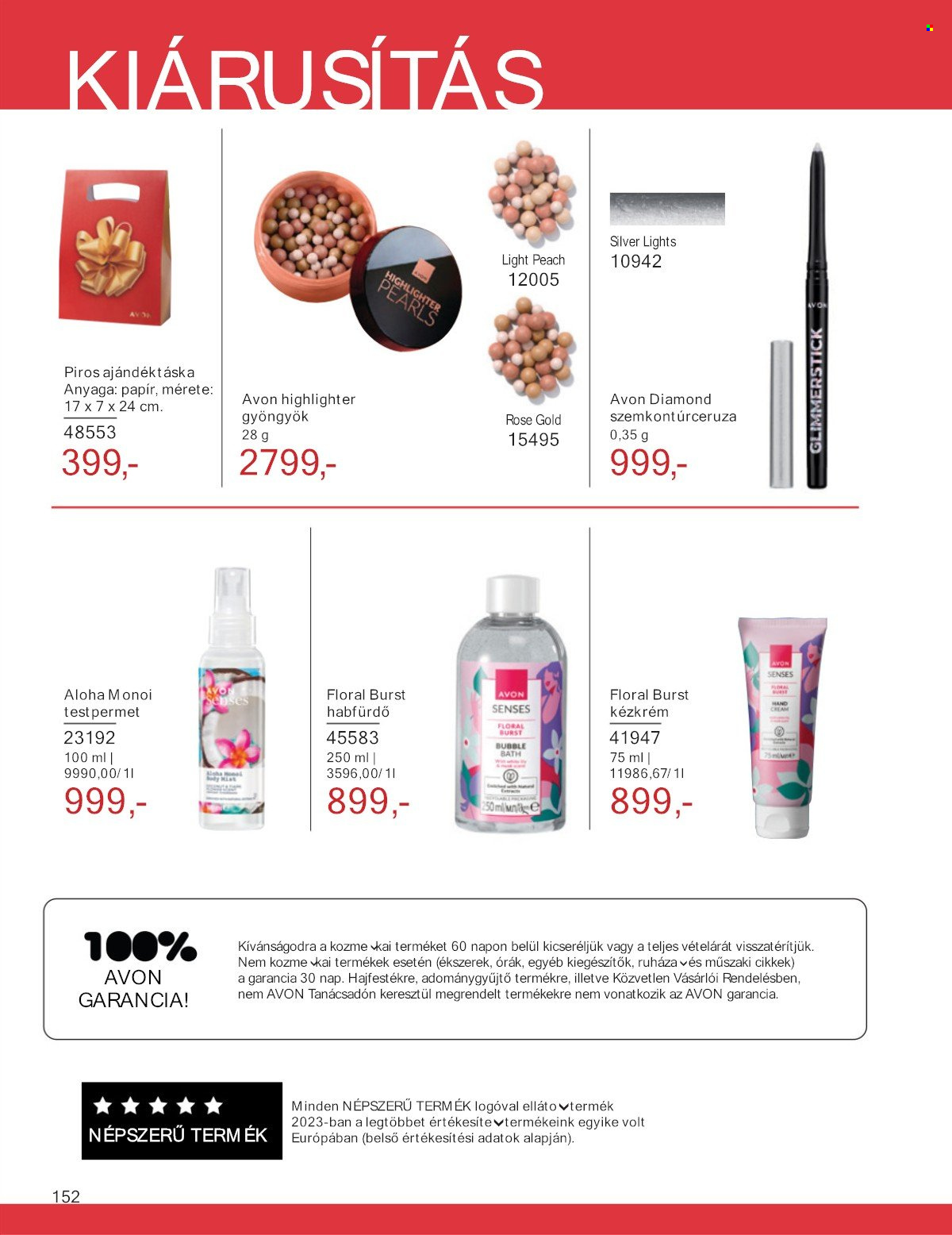 Avon akciós újság érvényes:  - 2025.05.01 - 2025.05.31. 152. oldal