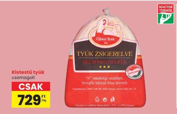 Kistestű tyúk csomagolt