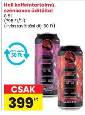 Hell koffeintartalmú, szénsavas üdítőital