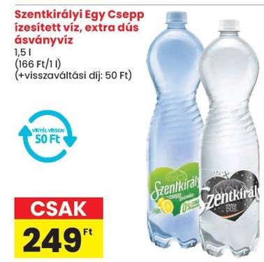 Szentkirályi Egy Csepp ízesített víz, extra dús ásványvíz