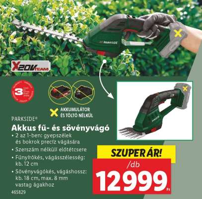 PARKSIDE Akkus fű- és sövénynyíró
