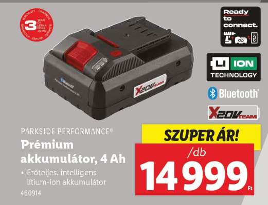 PARKSIDE PERFORMANCE Prémium akkumulátor, 4 Ah