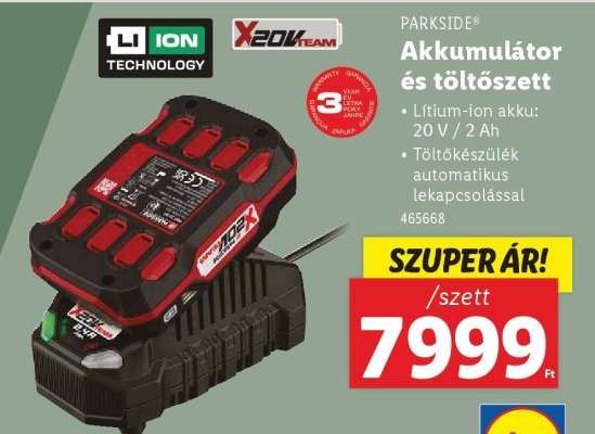 PARKSIDE Akkumulátor és töltőszett