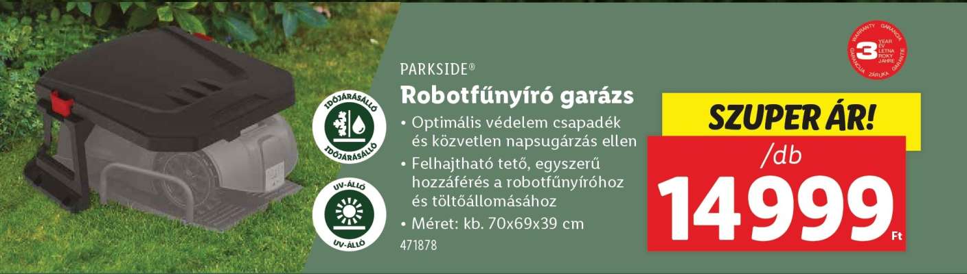 PARKSIDE Robotfűnyíró garázs