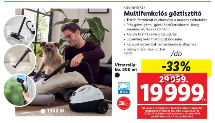 SILVERCREST® Multifunkciós gőztisztító