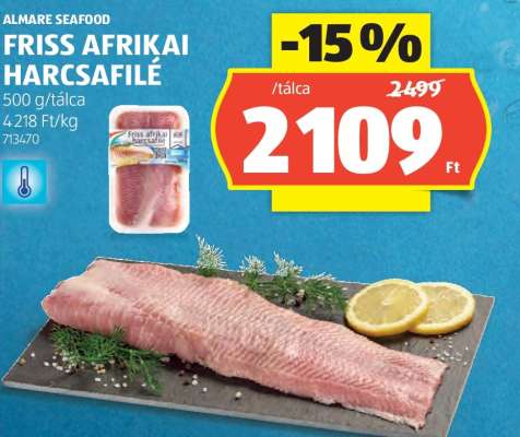 Friss, afrikai harcsafilé