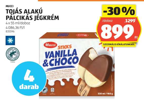 Mucci Tojás Alakú Pálcikás Jégkrém