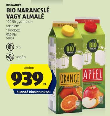 BIO NATURA BIO NARANCSLÉ VAGY ALMALÉ