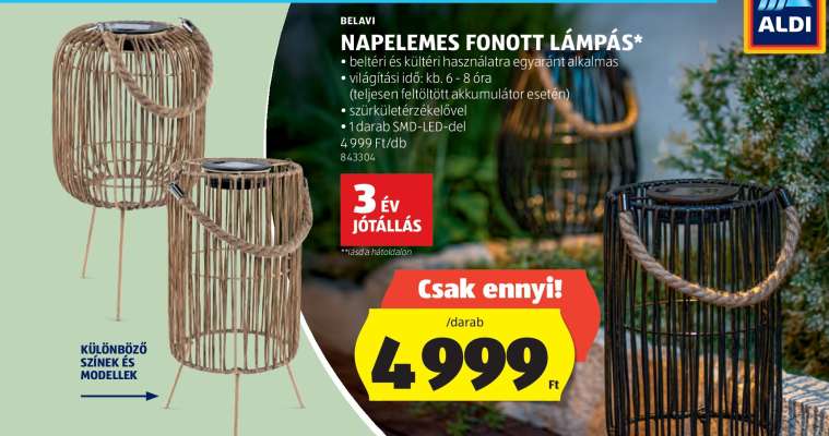 Napelemes Fonott Lámpás