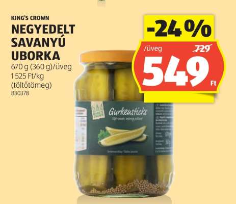 KING'S CROWN NEGEYDELT SAVANYÚ UBORKA