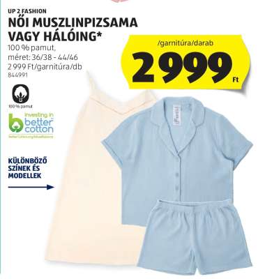 Női muszlin pizsama vagy hálóing