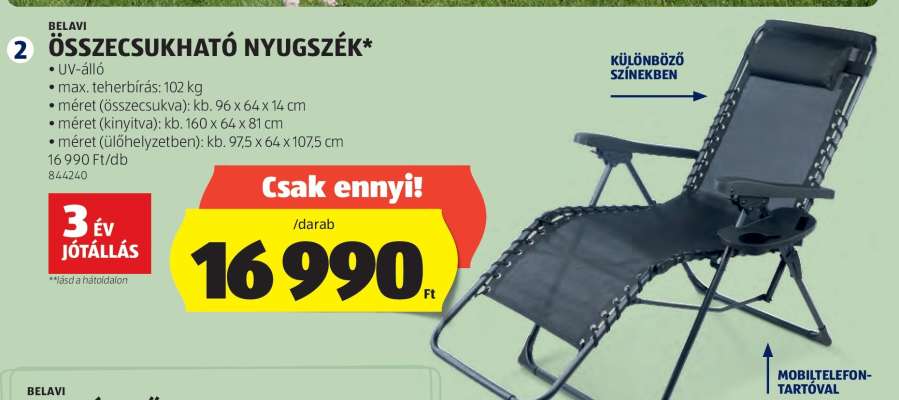 Összecsukható nyugágy