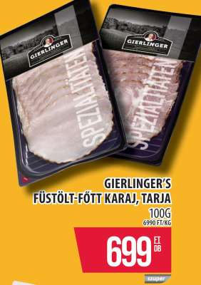 Gierlinger's Füstölt-főtt karaj, tarja
