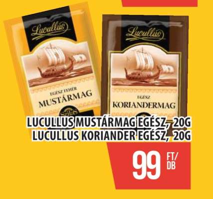 Lucullus Mustármag Egész, 20g; Lucullus Koriander Egész, 20g