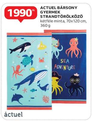 ACTUEL bársony gyermek strandtörölköző