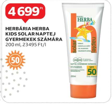 HERBÁRIA HERBA KIDS SOLAR NAPTEJ GYERMEKEK SZÁMÁRA