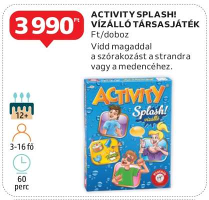 ACTIVITY SPLASH! VÍZÁLLÓ TÁRSASJÁTÉK