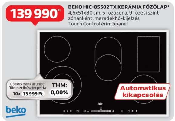 BEKO HIC-85502TX KERÁMIA FŐZŐLAP