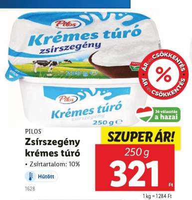 PILOS Zsírszegény krémes túró