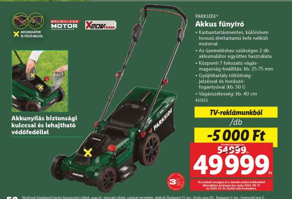 PARKSIDE Akkus fűnyíró