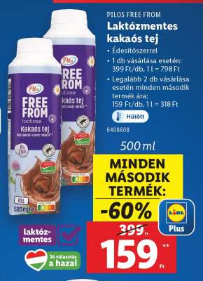 Pilos Free From Laktózmentes kakaós tej