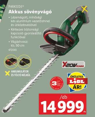 PARKSIDE Akkus sövényvágó