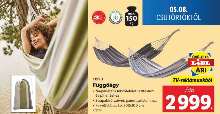CRIVIT Függőágy