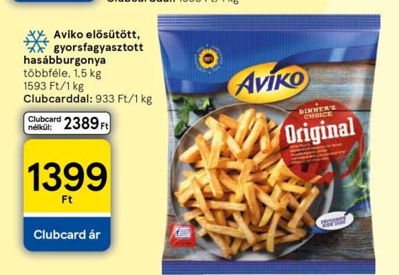 Aviko elősütött, gyorsfagyasztott hasábburgonya
