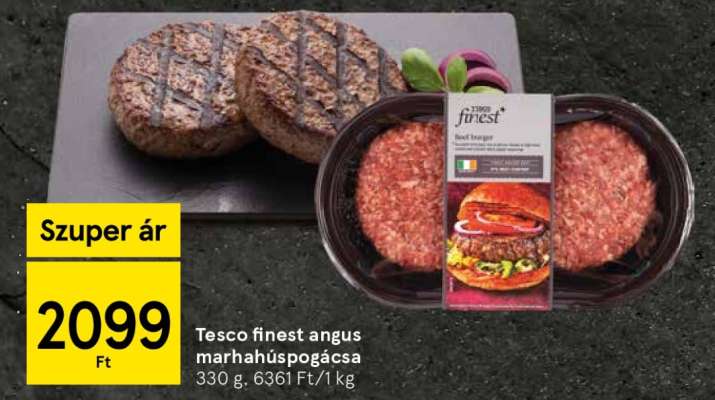 Tesco finest angus marhahúspogácsa