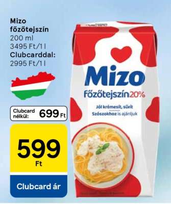 MIZO Főzőtejszín*