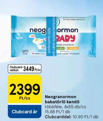 Neogranormon babatörlő kendő